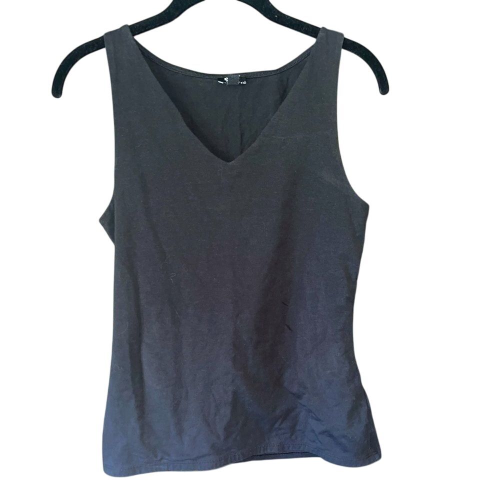Classic Black V-Neck Sleeveless Tank Top‎ Blouse Basic Essential Layering Cami